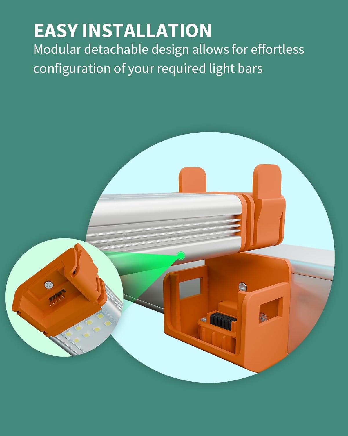 Tool-Free Modular Installation Close-up